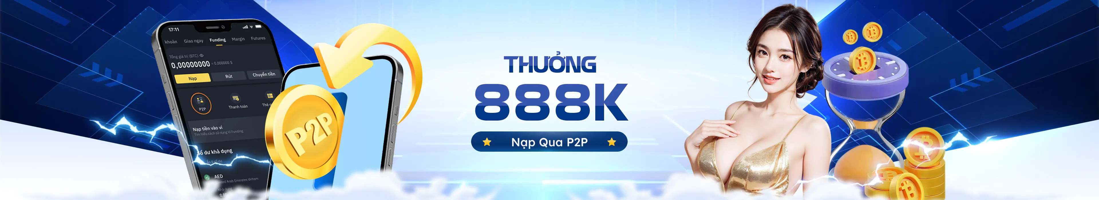 Thưởng Nạp Qua P2P Lần Đầu BOM88