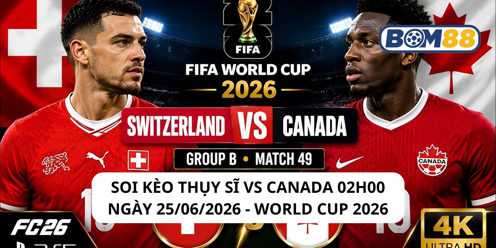 Đánh giá phong độ gần đây của 2 đội Thụy Sĩ vs Canada