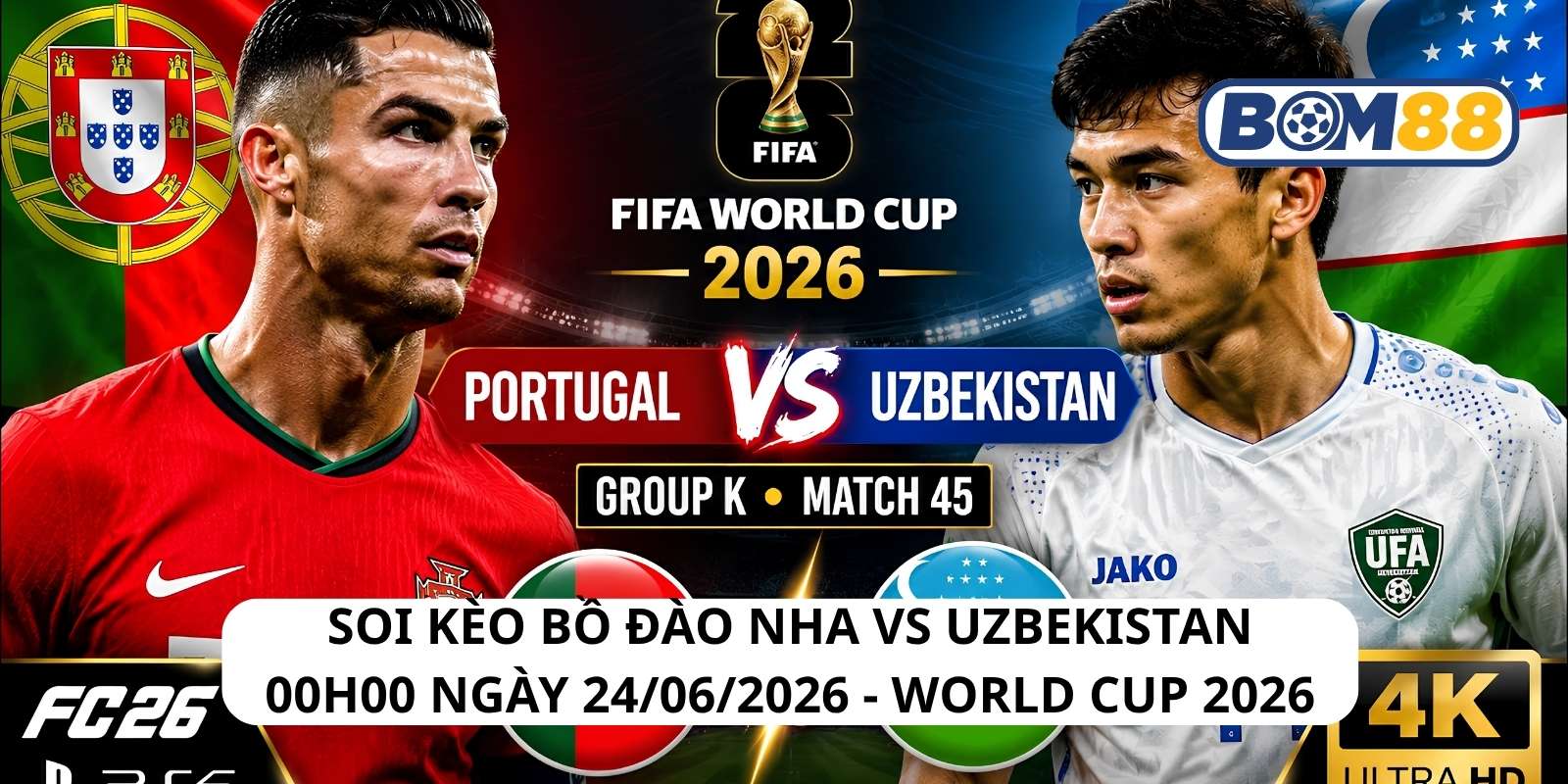 Đánh giá phong độ gần đây của 2 đội Bồ Đào Nha vs Uzbekistan