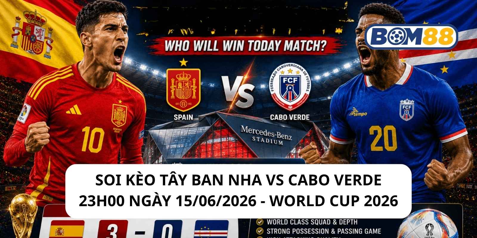Đánh giá phong độ gần đây của 2 đội Tây Ban Nha vs Cabo Verde